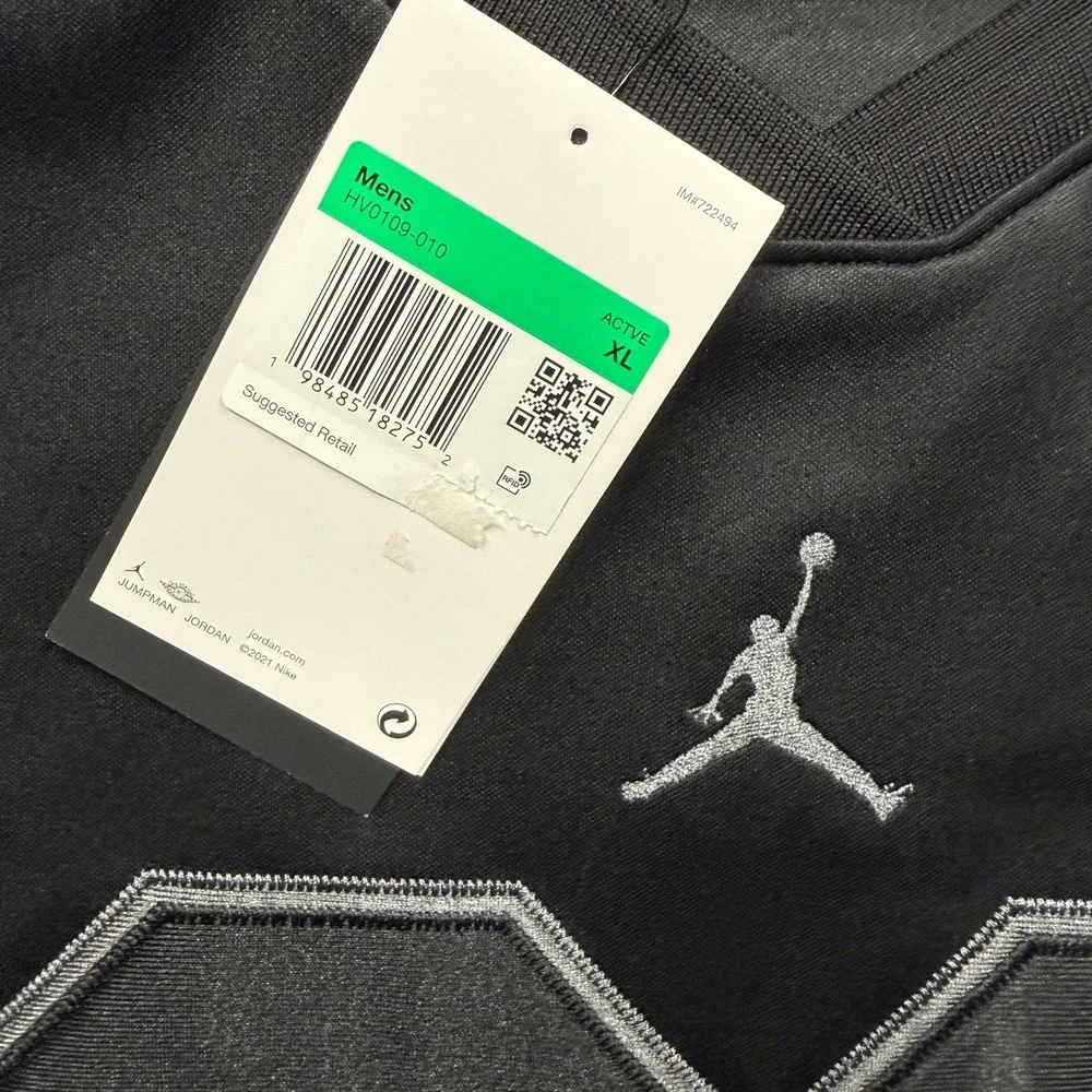 Jordan Oversized Shooting Shirt Jersey Mens XL Black Silver HV0109-010